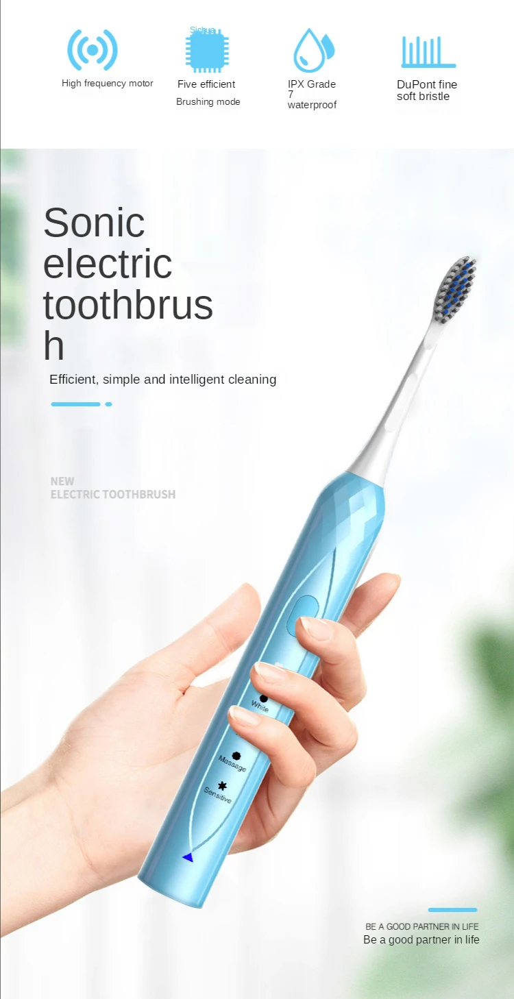 Sonic Zahnb&uuml;rste f&uuml;r Erwachsene &ndash; Wasserdichte Elektrisc
