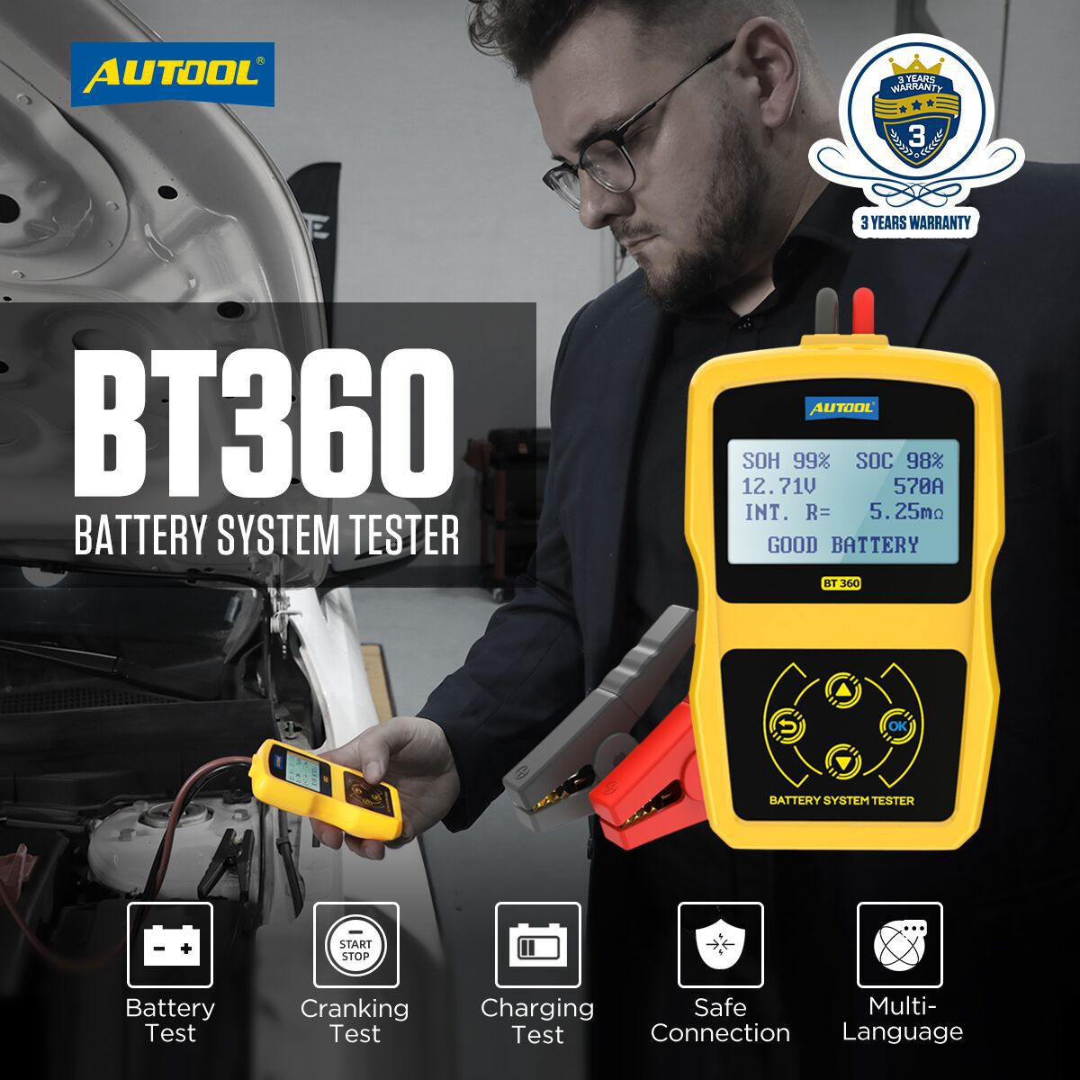 AUTOOL BT360 12V Auto Batterie Tester