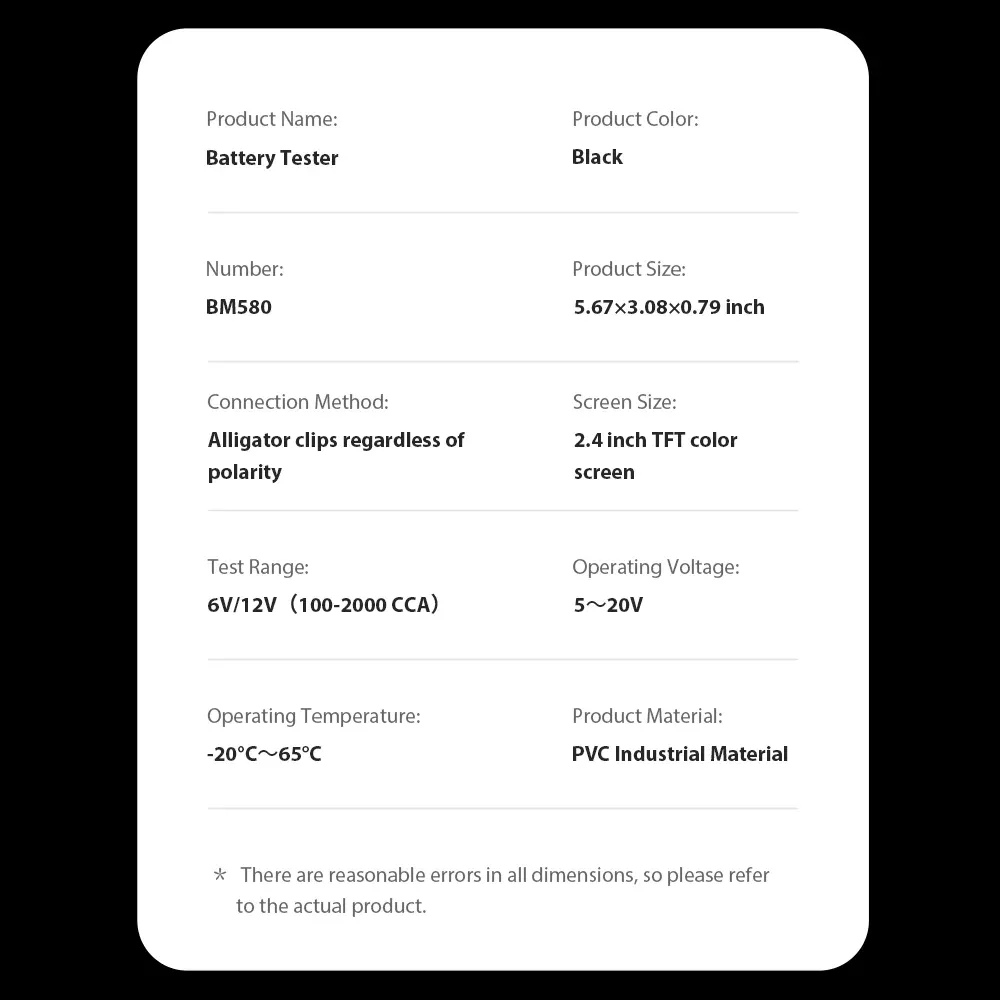 BM580 Batterietester