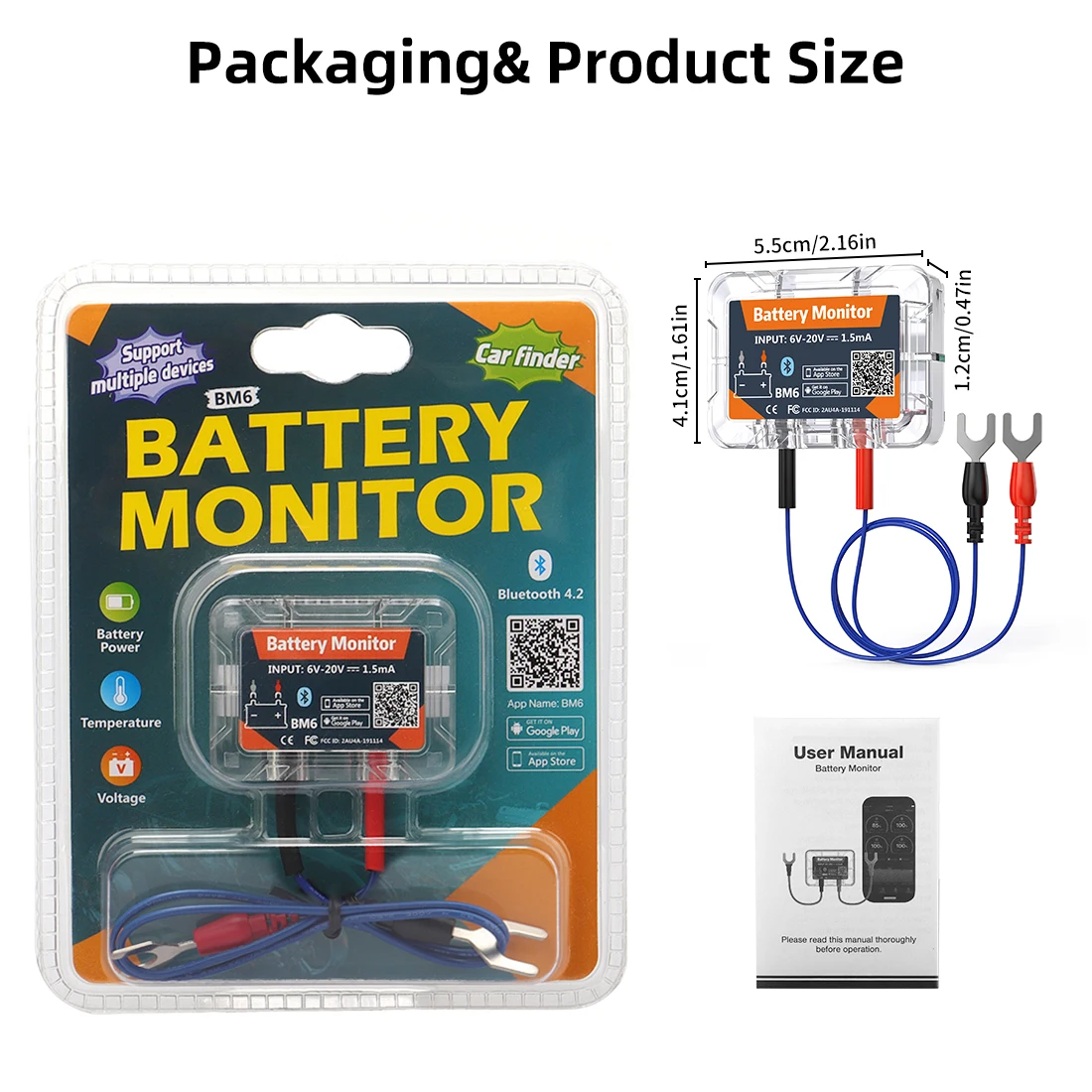 BM6 12V Batterieüberwachung drahtlose Bluetooth Autobatterie 