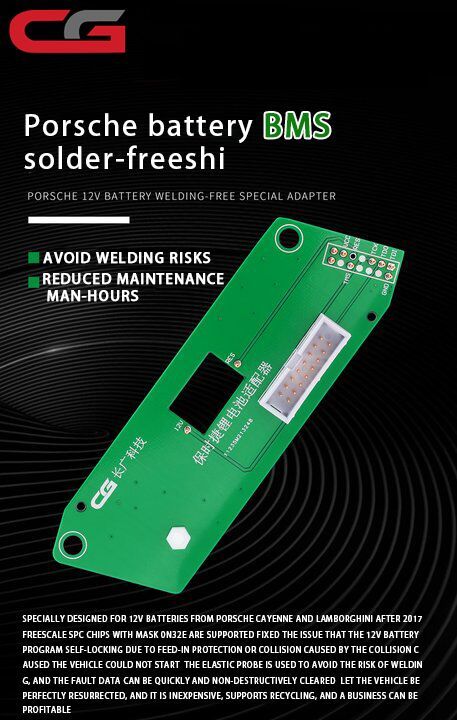 CG Porsche 12V Batterie BMS Lötfreier Adapter