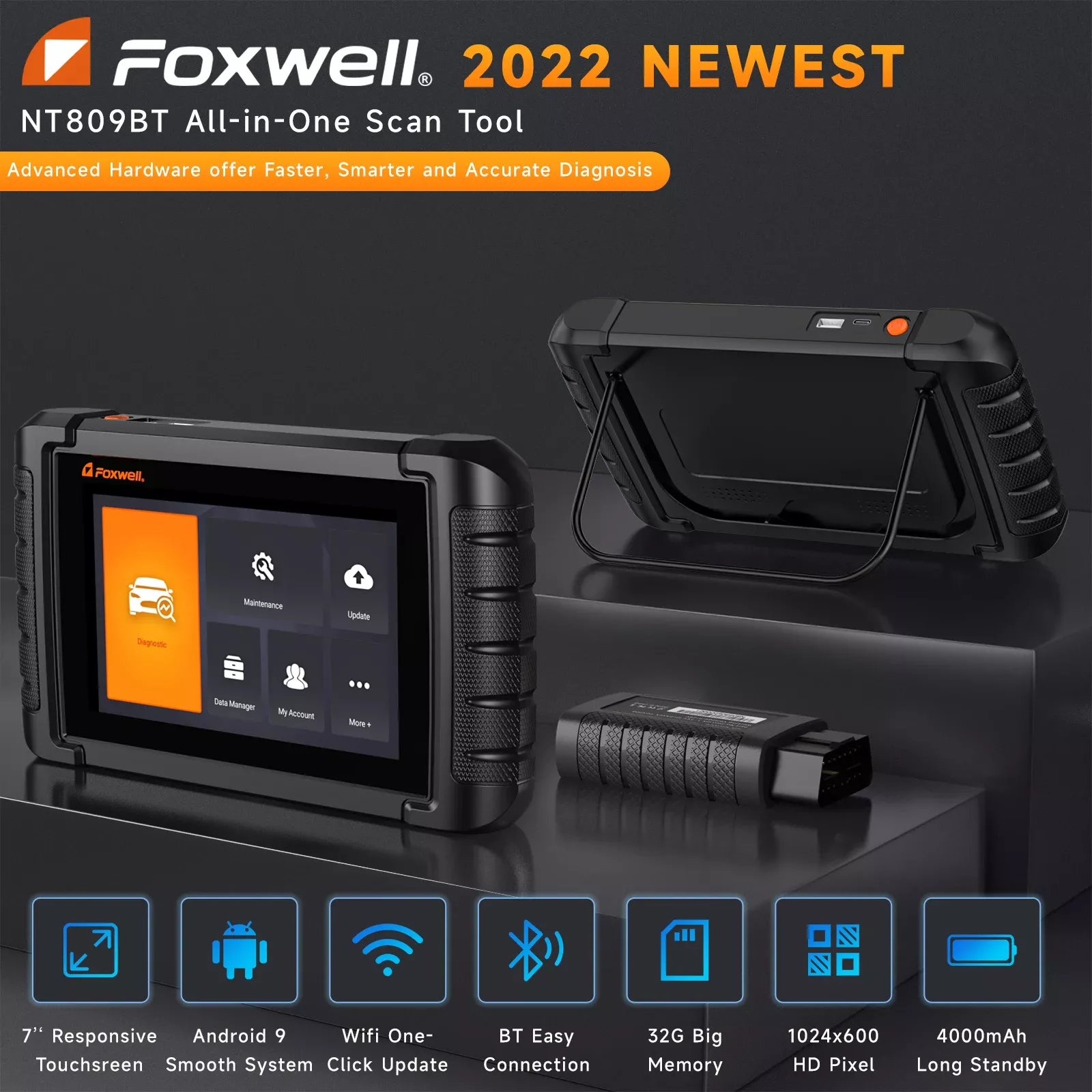 FOXWELL NT809BT OBD2 Bluetooth Automotive Scanner