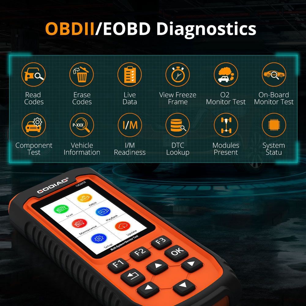GODIAG GD202 Motor ABS SRS Getriebe 4 System Scan Tool 