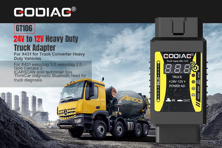 Godiag GT106 24V auf 12V Heavy Duty Truck Adapter