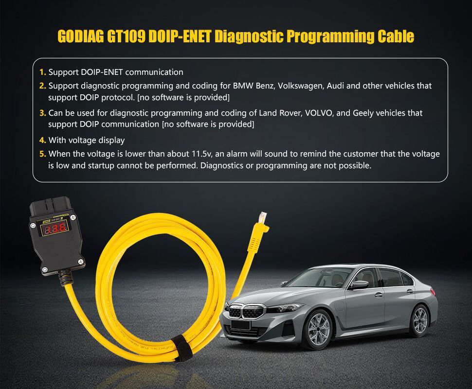 GODIAG GT109 DOIP-ENET DOIP Diagnose Programmierung Codierung Adapter für BMW Benz VW Audi