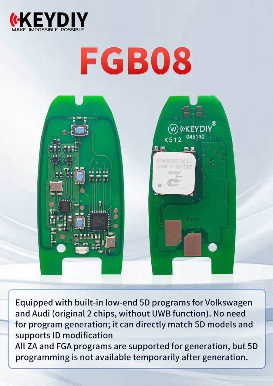 KEYDIY FGB08 PCB Keyboard für Volkswagen & Audi ZA & FGA Programmierung Arbeiten an MQB 5D