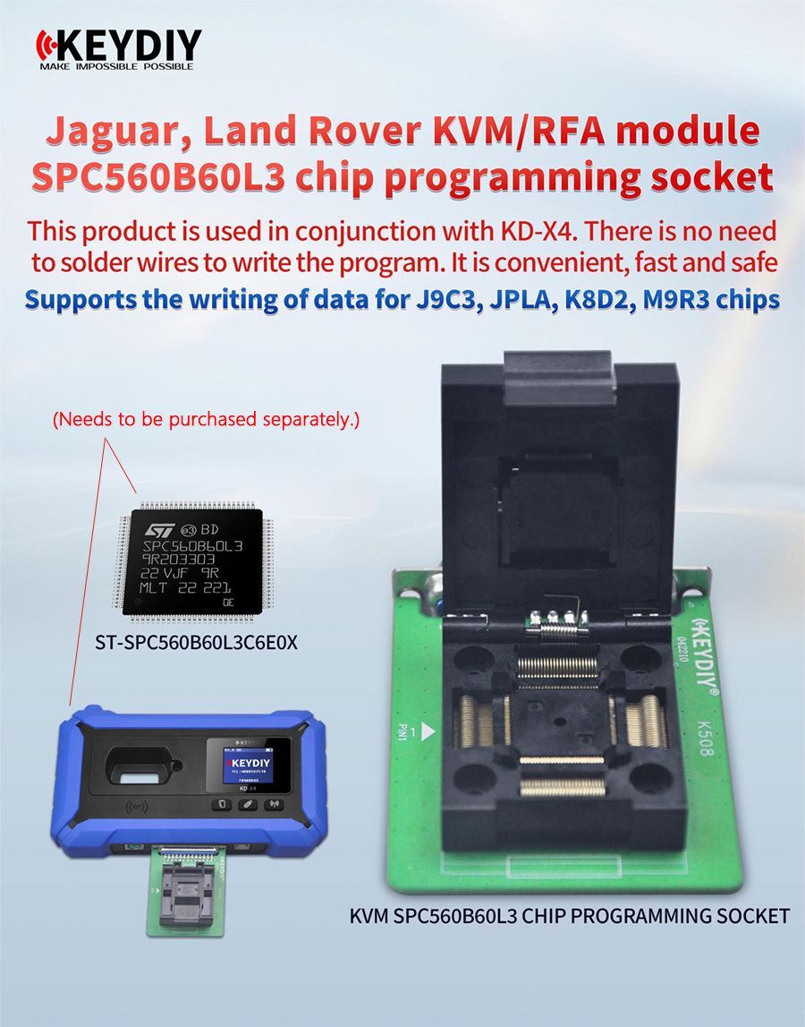 KEYDIY für Jaguar, Land Rover KVM/RFA Modul SPC560B60L3 Chip Programmierbuchse
