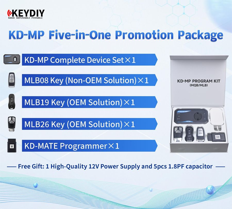 KEYDIY KD-MP 5-in-1 Aktionspaket KEYDIY KD-MP + KD-MATE + MLB08 + MLB19 + MLB26 Fernbedienungen