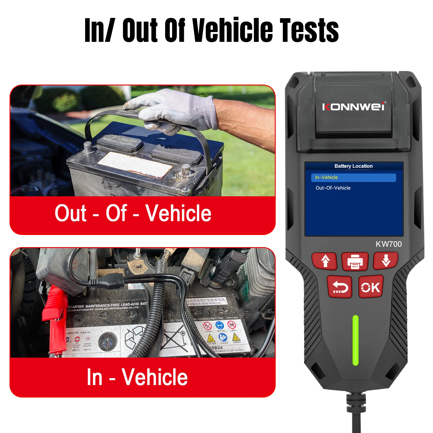 KONNWEI KW700 12V/24V Batterie Tester