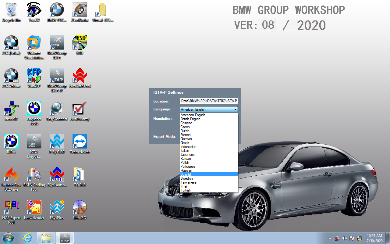 V2020.8 BMW ICOM Software ISTA-P Language