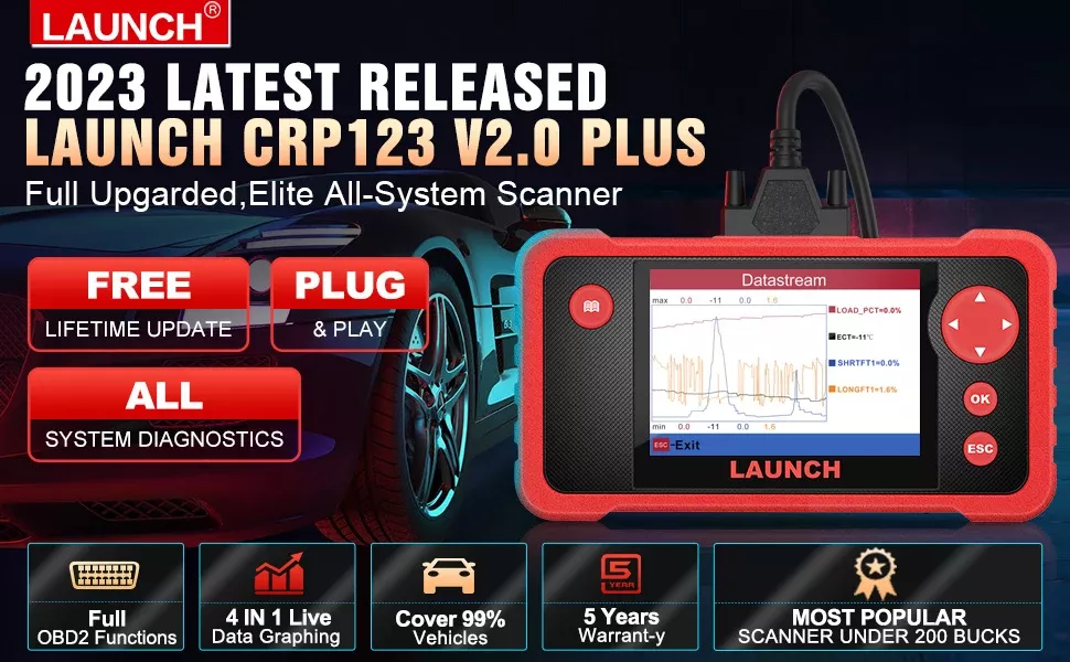 LAUNCH X431 CRP123 V2.0 Plus OBD2 Scanner
