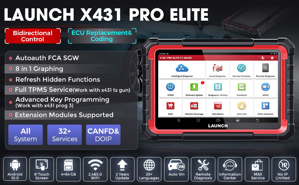Starten Sie X431 PRO ELITE Auto Full System Auto Diagnose Tools 