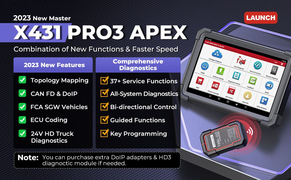 LAUNCH X431 PRO3 APEX 10inch Diagnose Scanner