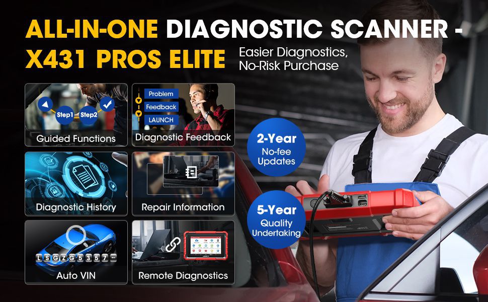  Starten Sie X431 PROS ELITE Bidirektional Scan Tool mit CANFD ECU Coding Full System 32+ Special Function VAG Guide