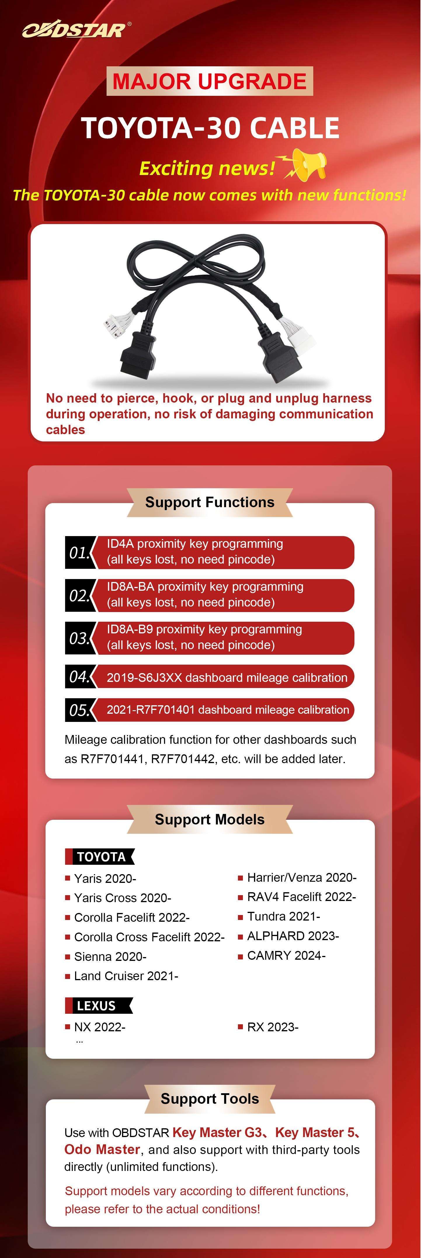 OBDSTAR FP-30 Toyota-30 V2 Kabel 