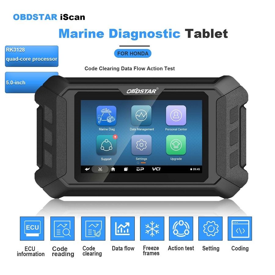 OBDSTAR iScan für HONDA Marine Diagnostic Tablet Code Lesecode Clearing Data Flow Action Test für 2004 -2022 Jet Ski Outboard Modell