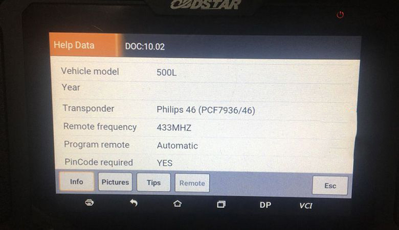 OBDSTAR X300 PRO4 Geräteinfo