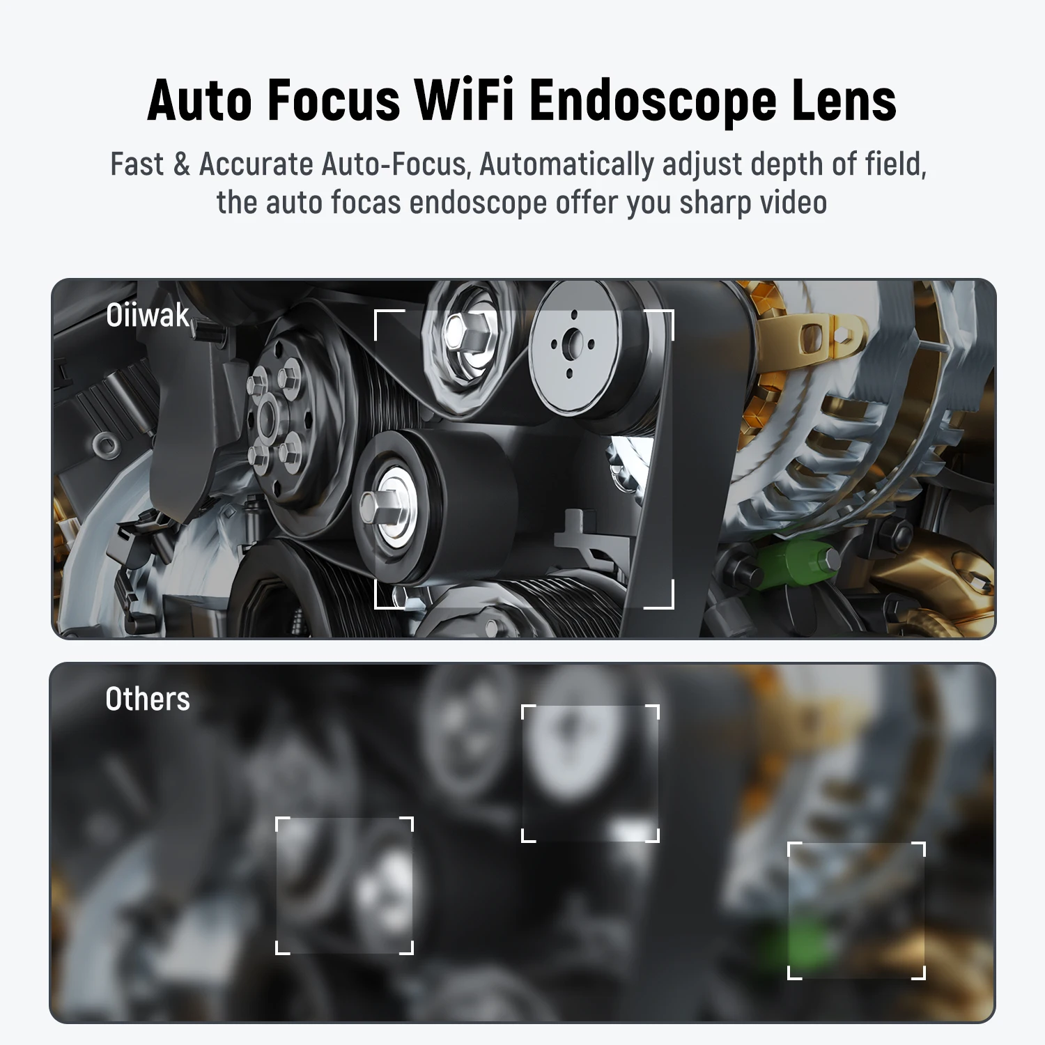Oiiwak WiFi Endoskopkamera 5 MP mit Autofokus – kabellos