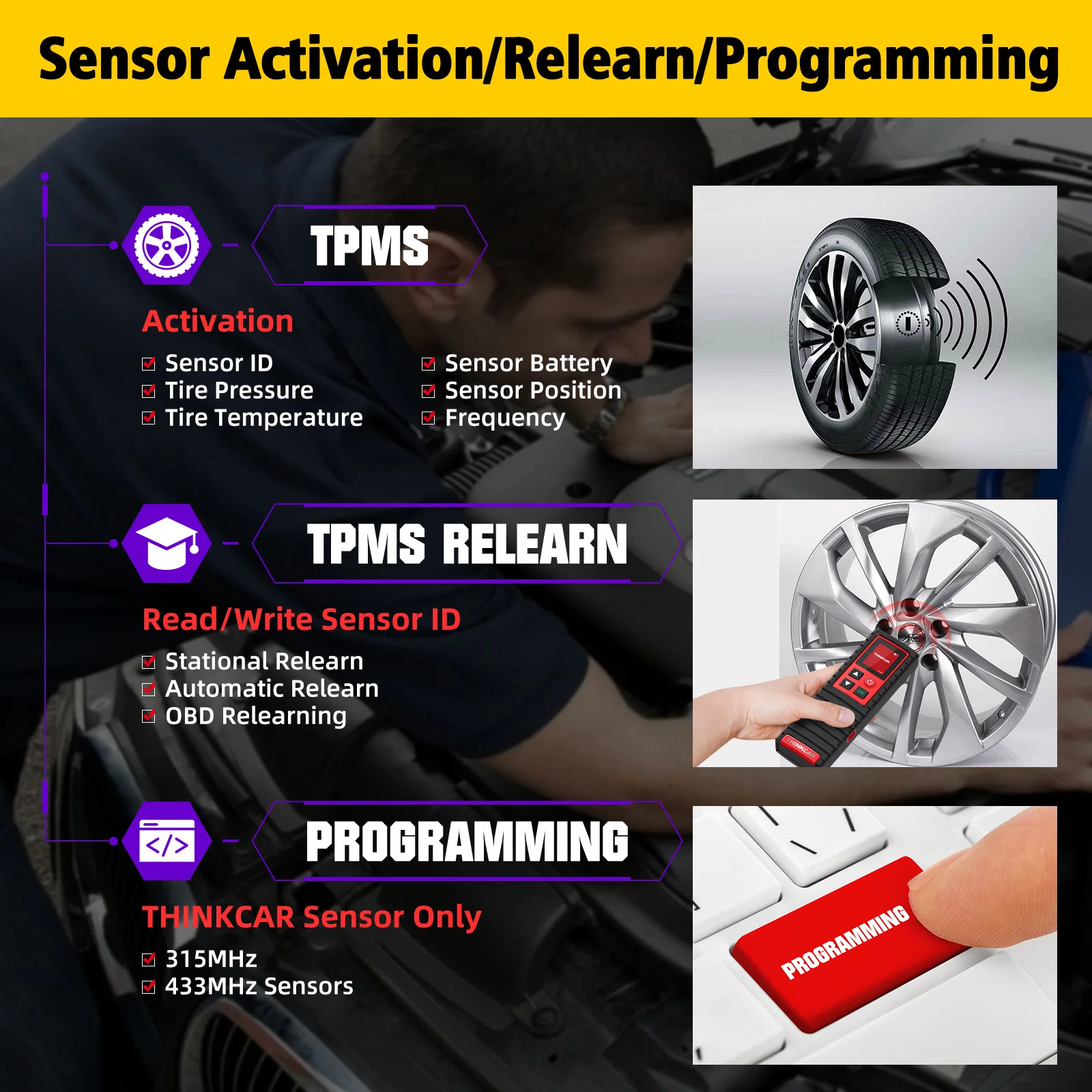 THINKCAR THINKTPMS G2 – Diagnosegerät für Reifendruck mi