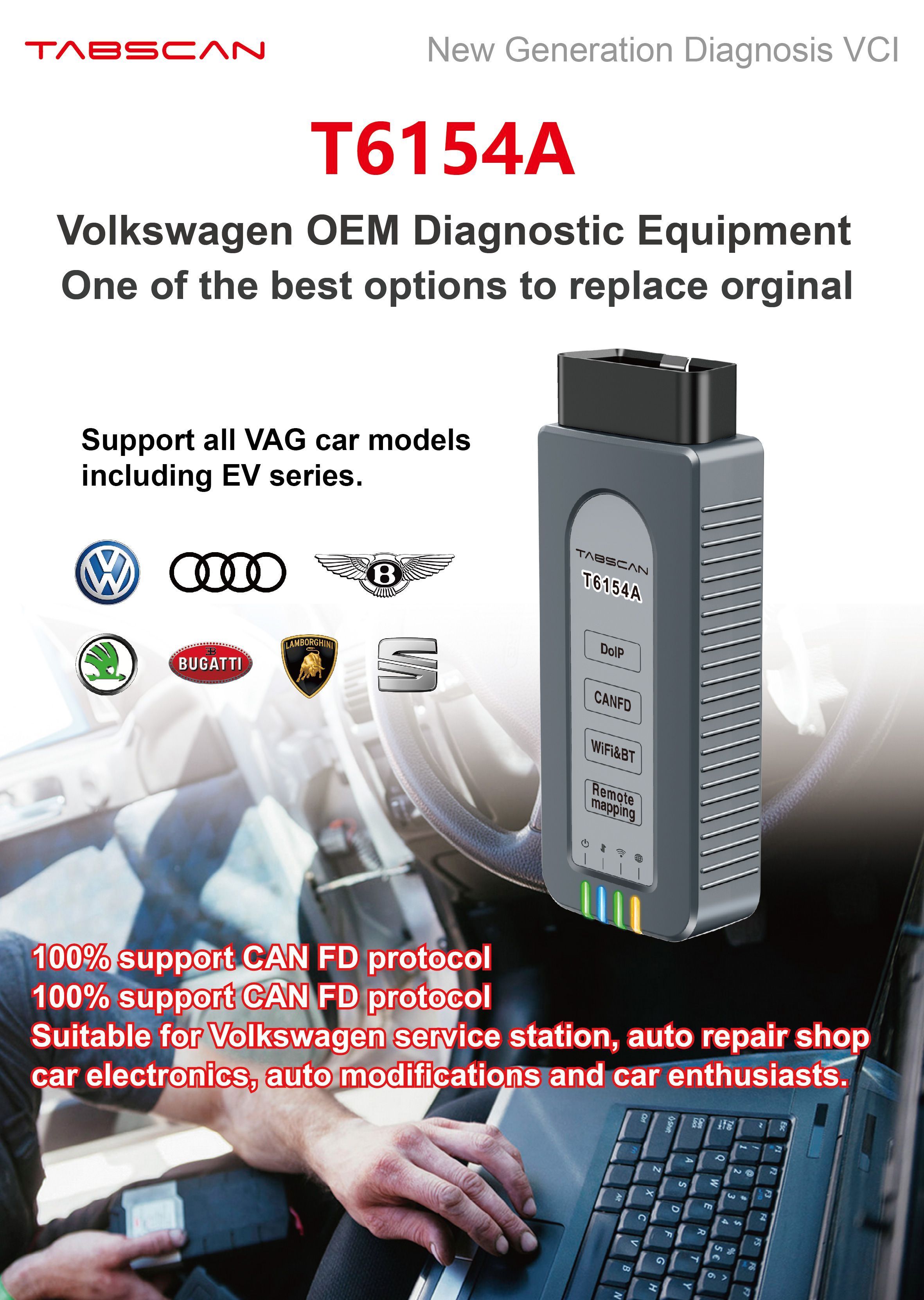 TabScan T6154A Neue Generation Diagnose VCI VW OEM Diagn
