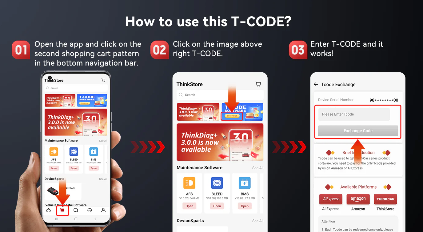 Wie nutzt man den T-CODE für THINKCAR Thinkdiag2?