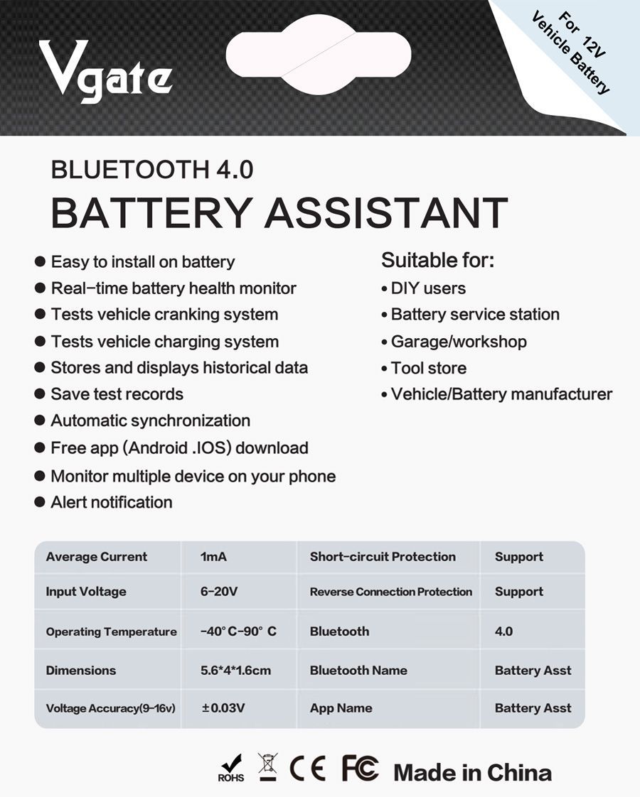 Vgate Batterieassistent