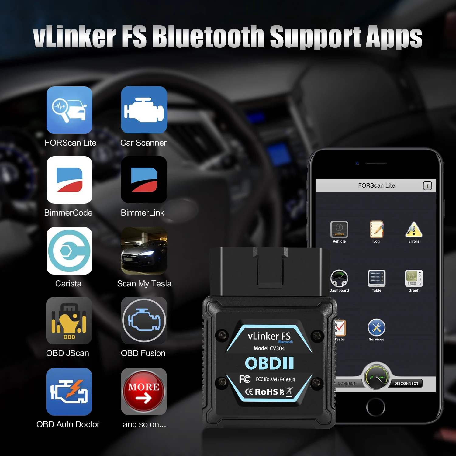 Vgate vLinker FS Bluetooth OBD2 Scanner