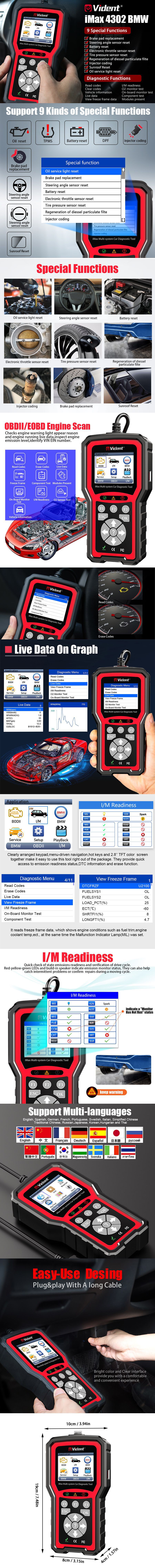 VIDENT iMax4302 BMW Full System Diagnose Tool