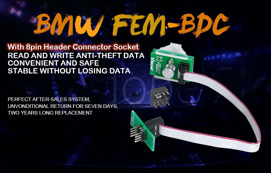 VXSCAN-Kombiadapter BMW FEM-BDC 95128/95256 Chip Anti-Diebstahl Data Reading Adapter mit 8pin Header Socket Work mit XPROG ECU Programmer