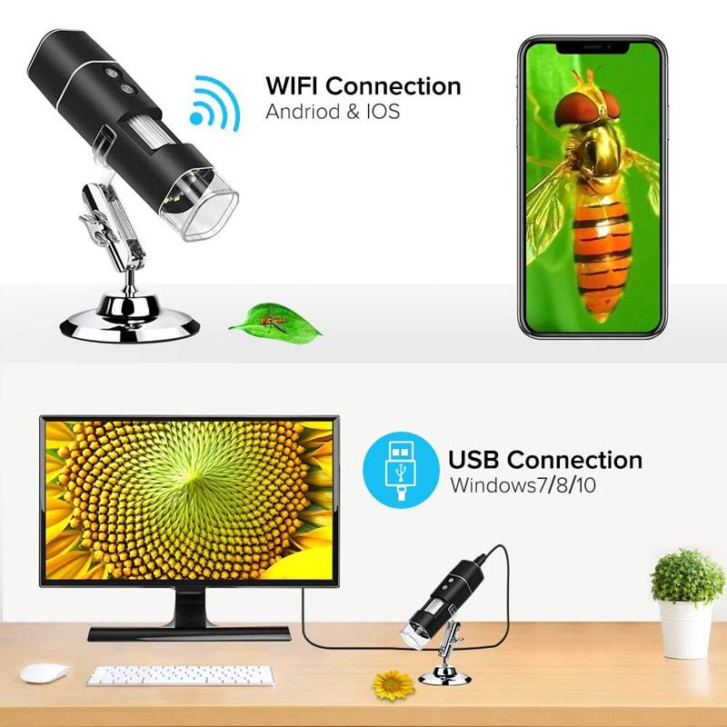 Wireless Digital Mikroskop 1080P HD 2MP 8 LED USB Micro