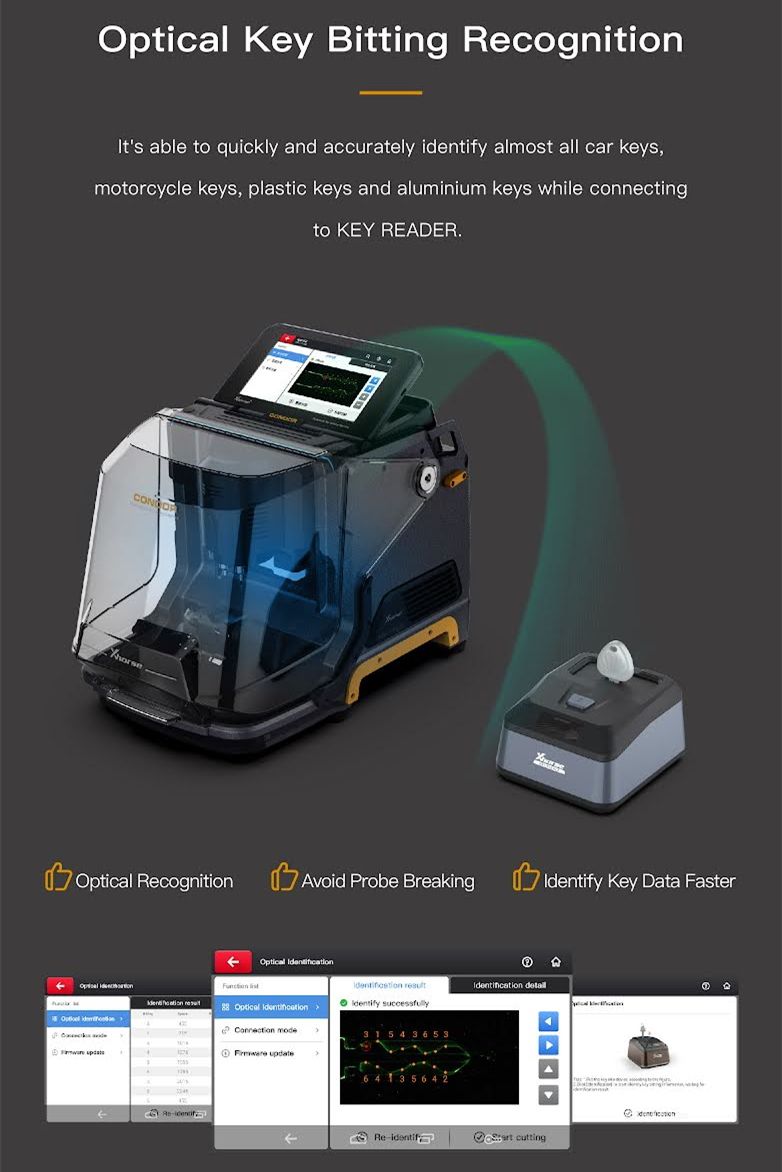 Xhorse Condor XC-Mini Plus II Schlüsselschneidemaschine Plus Schlüsselleser XDKP00GL