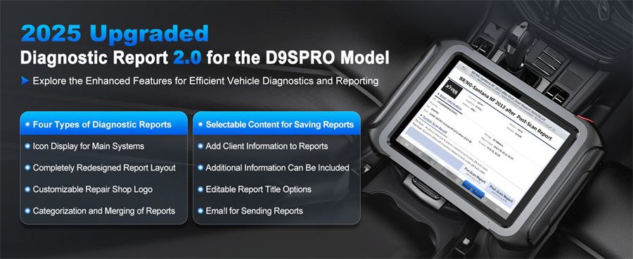 XTOOL D9S Pro Auto Diagnosescanner Unterstützung ECU Codierung Schlüsselprogrammierung
