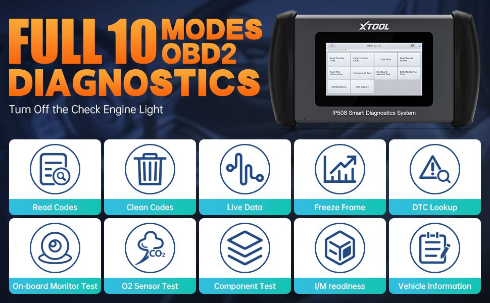XTOOL InPlus IP508 OBD2 Scanner Diagnosewerkzeug mit 6 Dienstleistungen