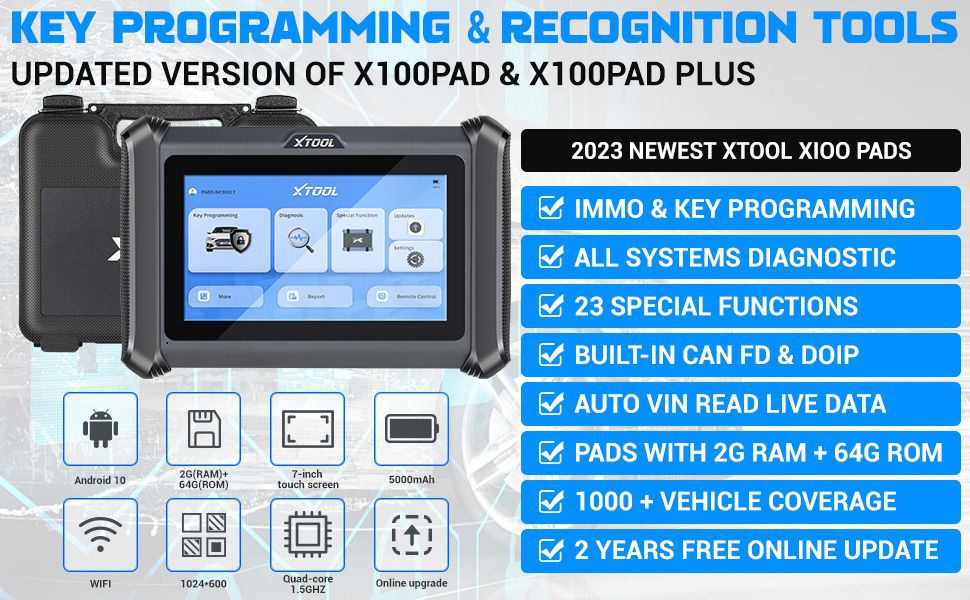 XTOOL X100 PAD S Vollsystemdiagnose 23+ Service Funktionen Upgrade Version von X100PAD PLUS