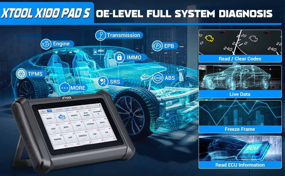 XTOOL X100 PAD S Vollsystemdiagnose 23+ Service Funktionen Upgrade Version von X100PAD PLUS