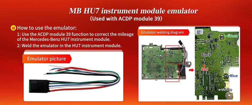5pcs Yanhua MB HU7 Instrumentmodul Emulator 