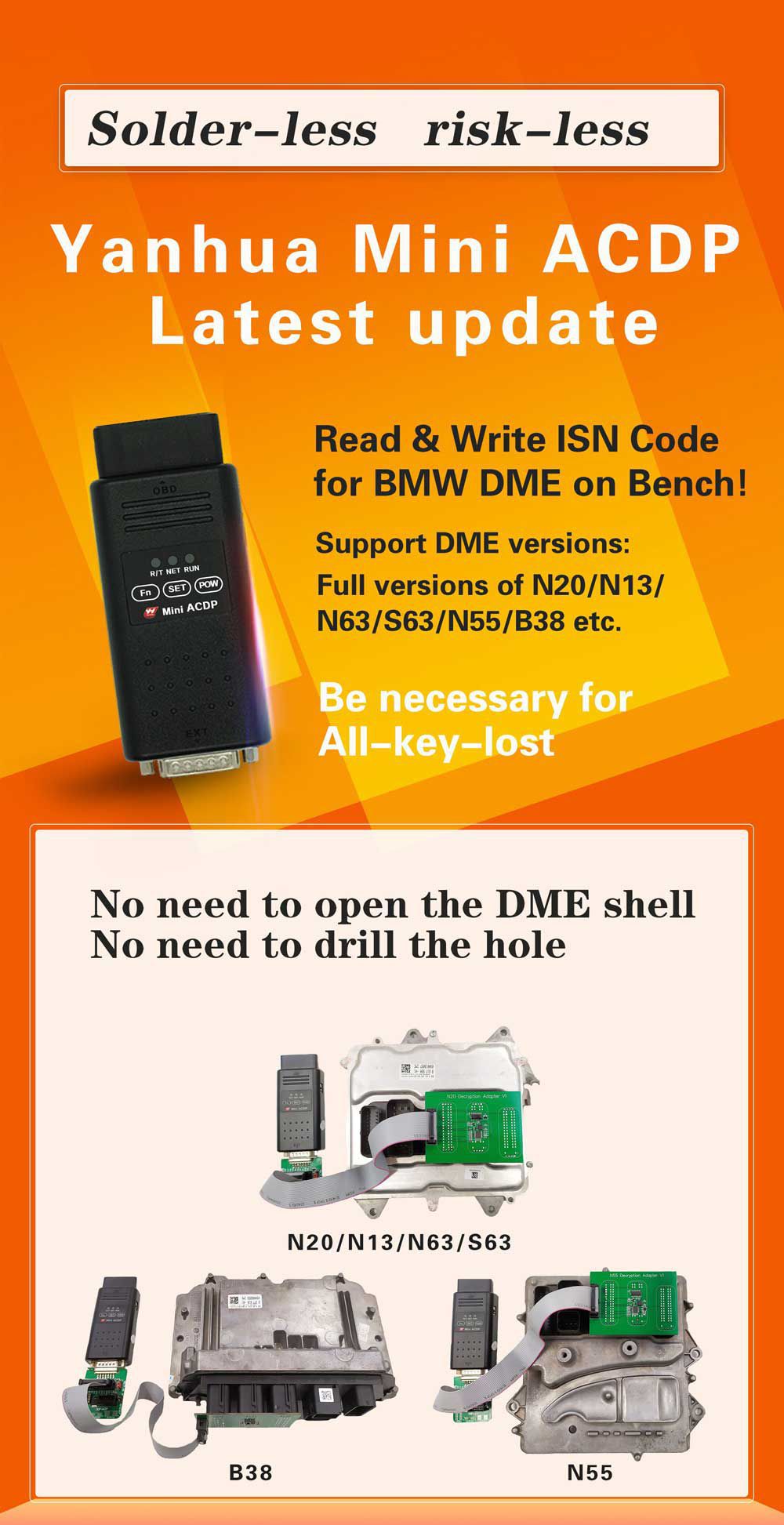 Yanhua Mini ACDP DME N55 N20 B38 Adapter