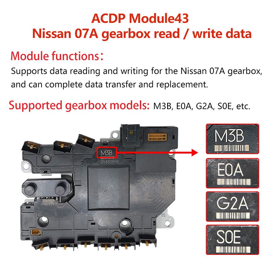 YANHUA ACDP Modul 43: Nissan 07A Getriebe Daten lesen/schreiben