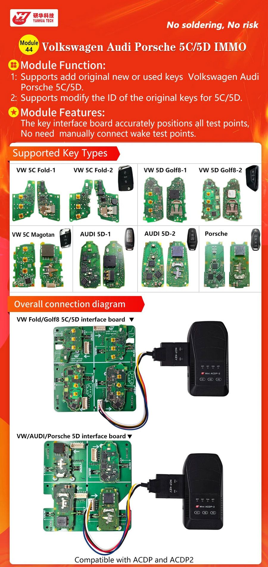 Yanhua ACDP Modul 44 f&uuml;r VW Audi Porsche 5C/5D IMMO