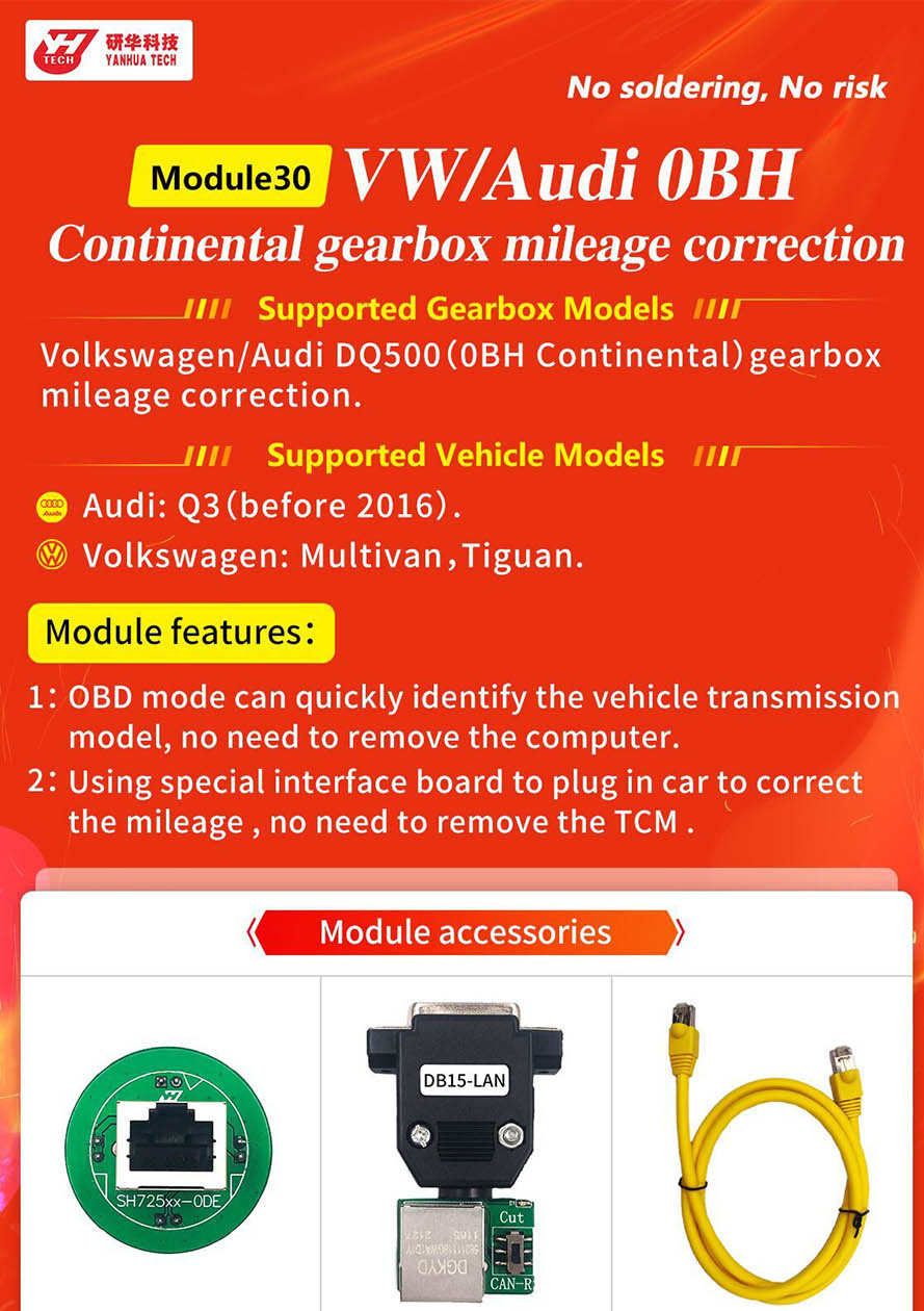 Yanhua ACDP Module30 für VW/AUDI DQ500 0BH Continental Getriebe Km Korrektur mit Lizenz