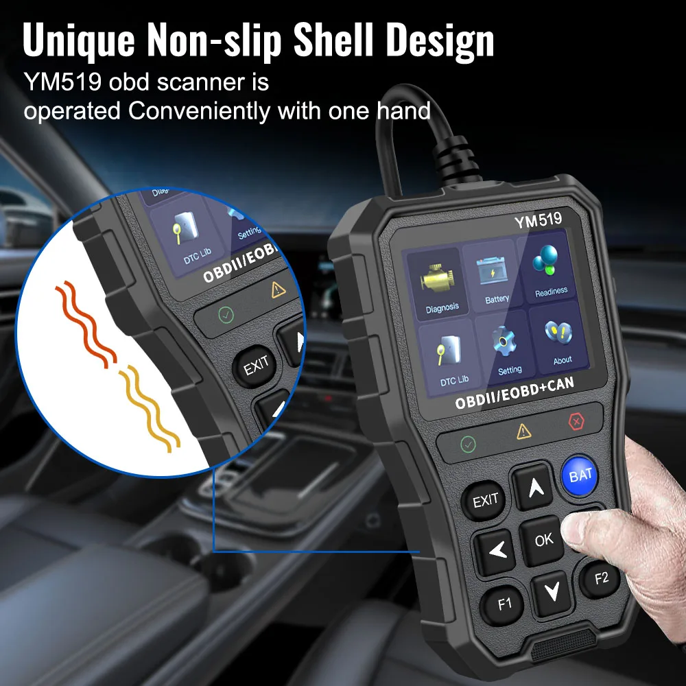 YM519 OBD2 Diagnosegerät mit Batterietester 
